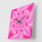 Pink Leaf Petal Quadratische Wanduhr (Winkel)