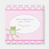 Pink Leap Frog Baby Dusche Magnet Gefallen (Vorne)