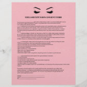 Pink Leather EYELASH EXTENSION CONSENT FORM Flyer (Vorne)