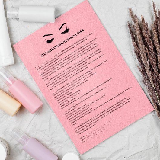 Pink Leather EYELASH EXTENSION CONSENT FORM Flyer