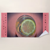 Pink lebe dein Leben mit Zest Strandtuch (Vorderseite)