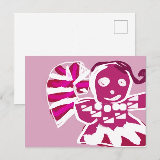 Pink-Lebkuchen Postkarte (Vorne/Hinten)