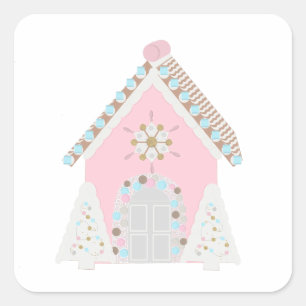 Pink-Lebkuchenaufkleber Quadratischer Aufkleber