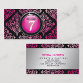 Pink-leckerer Damast "des Knopf-311-Sleek" Visitenkarte (Vorne/Hinten)