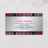 Pink-leckerer Damast "des Knopf-311-Sleek" Visitenkarte (Rückseite)