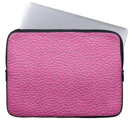 Pink-Leder-Effekt Laptopschutzhülle (Vorderseite)