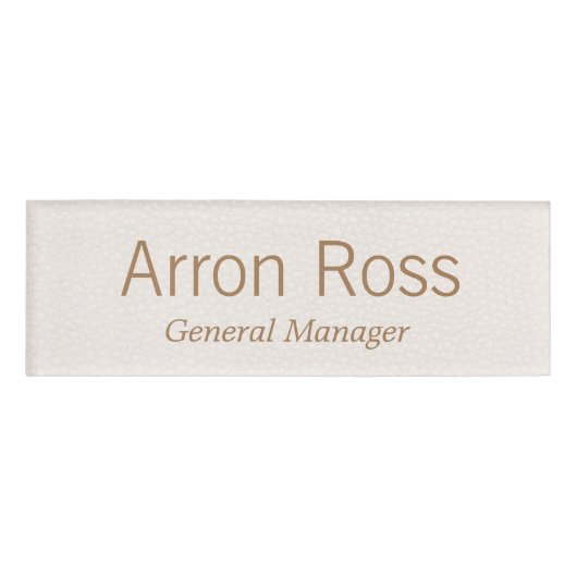 Pink Leder Mitarbeiter Magnetname Markierung Namenschild (Vorderseite)