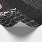 Pink-lederne Lippen Geschenkpapier (Ecke)