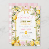 Pink Lemon A Sweet Little One Baby Shower Einladung (Vorne/Hinten)