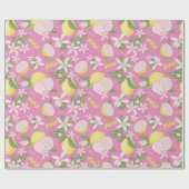 Pink Lemon Birthday Party Wrapping Paper Geschenkpapier (Flach)