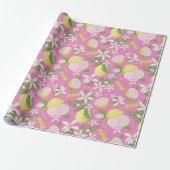 Pink Lemon Birthday Party Wrapping Paper Geschenkpapier (Ungerollt)