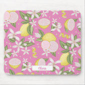 Pink Lemon Botanischer Citrus Maus Pad Mousepad (Vorne)
