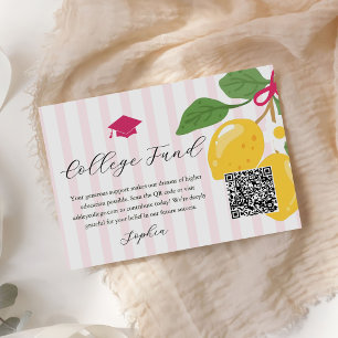 Pink Lemon Citrus Abschluss Hochschul Fonds Begleitkarte