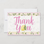 Pink Lemon Danke, dass du Karte mit Citrus Border (Vorderseite)