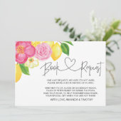 Pink Lemon Floral Baby Shooting Cards Einladung (Stehend Vorderseite)