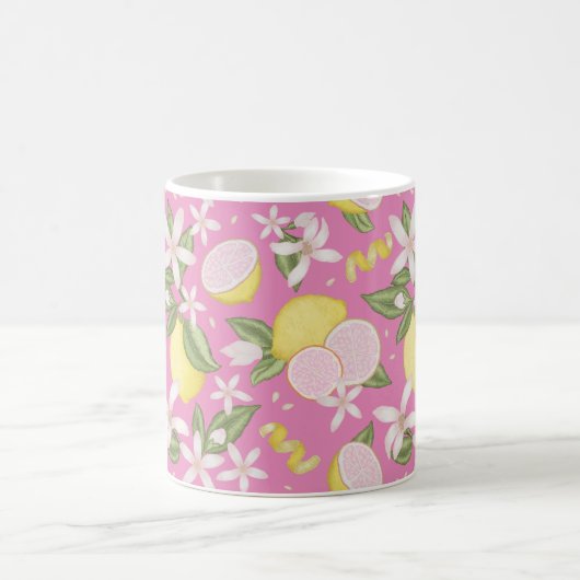 Pink Lemon Floral Citrus Tasse (Mittel)