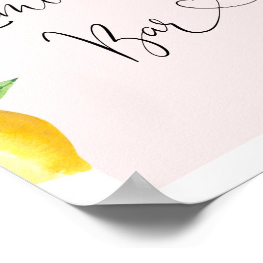 Pink Lemon Lemonade Bar Poster (Ecke)