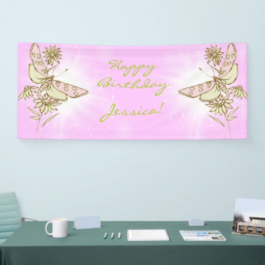 Pink Lemon Lime Butterfly Banner (Messe)
