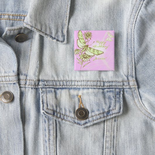 Pink Lemon Lime Butterfly Button (Beispiel)