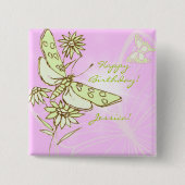 Pink Lemon Lime Butterfly Button (Vorderseite)