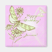 Pink Lemon LIme Butterfly Magnet (Vorne)
