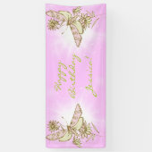 Pink Lemon Lime Schmetterlingsbanner Banner (Vertikal)