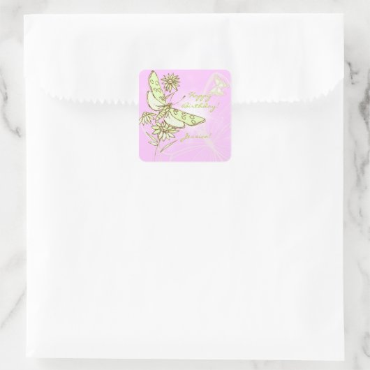 Pink Lemon Limon Butterfly Sticker (Tasche)