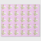 Pink Lemon Limon Butterfly Wrapping Paper Geschenkpapier (Flach)