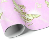 Pink Lemon Limon Butterfly Wrapping Paper Geschenkpapier (Rolleneckpunkt)