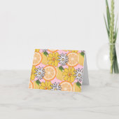 Pink Lemon Orange Floral Dankeskarte (Rückseite)
