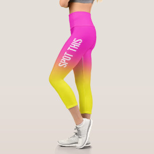 Pink Lemon Sunset Individuelle Name Capri Leggings