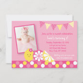 Pink Lemonade 1. Geburtstag Einladung (Vorderseite)