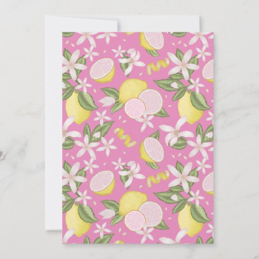 Pink Lemonade 1. Geburtstag Party Einladung (Rückseite)