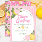 Pink Lemonade 1. Geburtstag Party Einladung