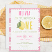 Pink Lemonade 1. Geburtstag Party Einladung