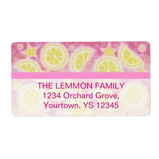Pink Lemonade-Adressetikett Groß-Text (Vorne)