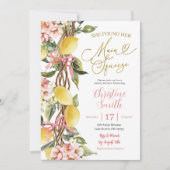 Pink Lemonade and Bow Main Squeeze Brautparty Einladung (Vorderseite)