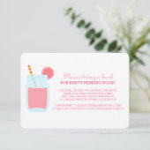 Pink Lemonade Babydusche Buchungsanfrage Begleitkarte (Stehend Vorderseite)