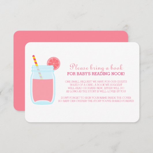 Pink Lemonade Babydusche Buchungsanfrage Begleitkarte (Vorne/Hinten)