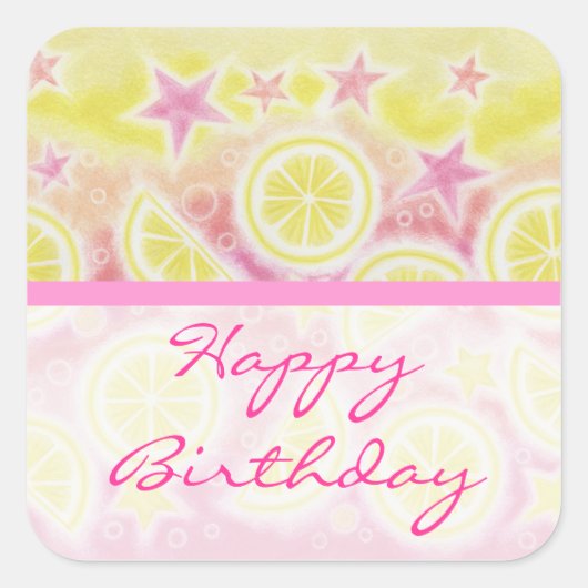 Pink Lemonade 'Birthday' Aufkleber (Vorderseite)