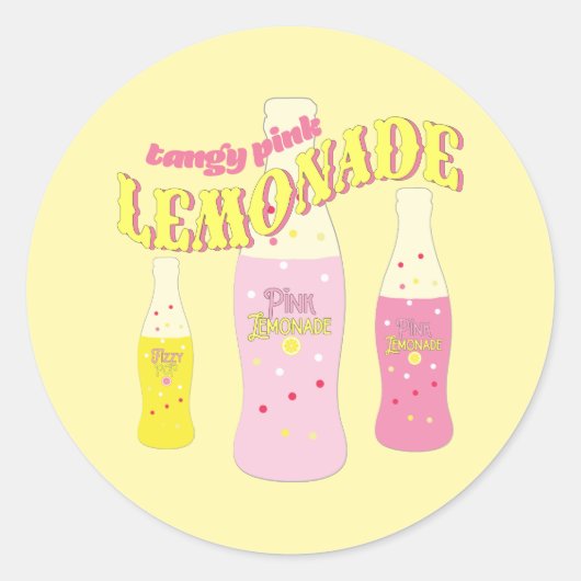 Pink Lemonade Birthday Summer Polka Dot Cute Runder Aufkleber (Vorderseite)