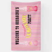 Pink Lemonade Birthday Welcome Vintage Striped Banner (Vertikal)