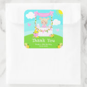 Pink Lemonade Blonde Hair Girl Birthday Vielen Dan Quadratischer Aufkleber (Tasche)