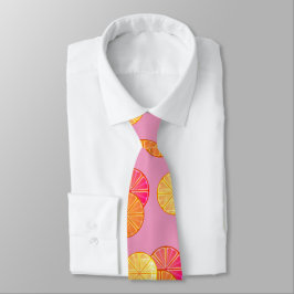Pink Lemonade Citrus Graphic Retro Neck Tie Krawatte