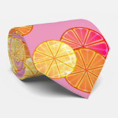 Pink Lemonade Citrus Graphic Retro Neck Tie Krawatte (Gerollt)