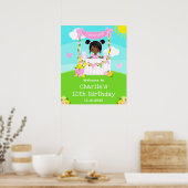 Pink Lemonade Dark Skin Girl Geburtstag Willkommen Poster (Küche)