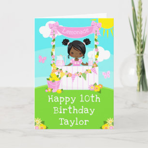 Pink Lemonade Dark Skin Mädchen Alles Gute zum Geb Karte
