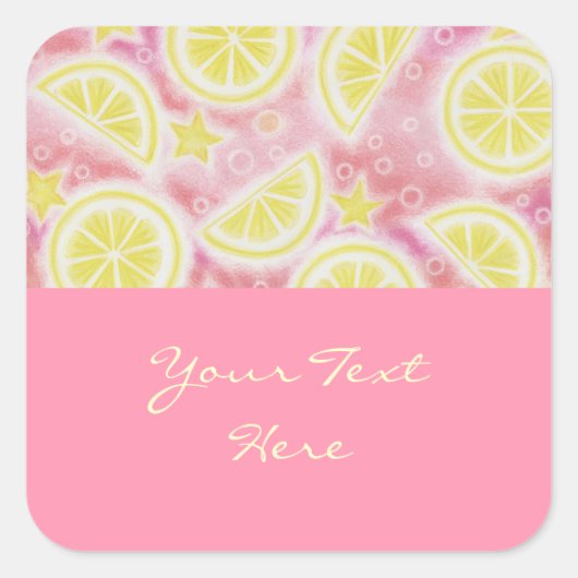 Pink Lemonade "Dein Text" Aufkleber in Rosa (Vorderseite)