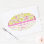 Pink Lemonade "Dein Text" Aufkleber ovale Streifen (Umschlag)