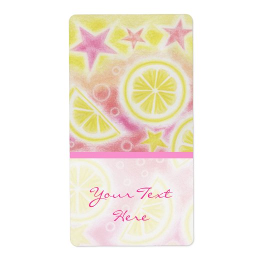 Pink Lemonade "Dein Text"-Etikett mit großem Strei (Vorne)